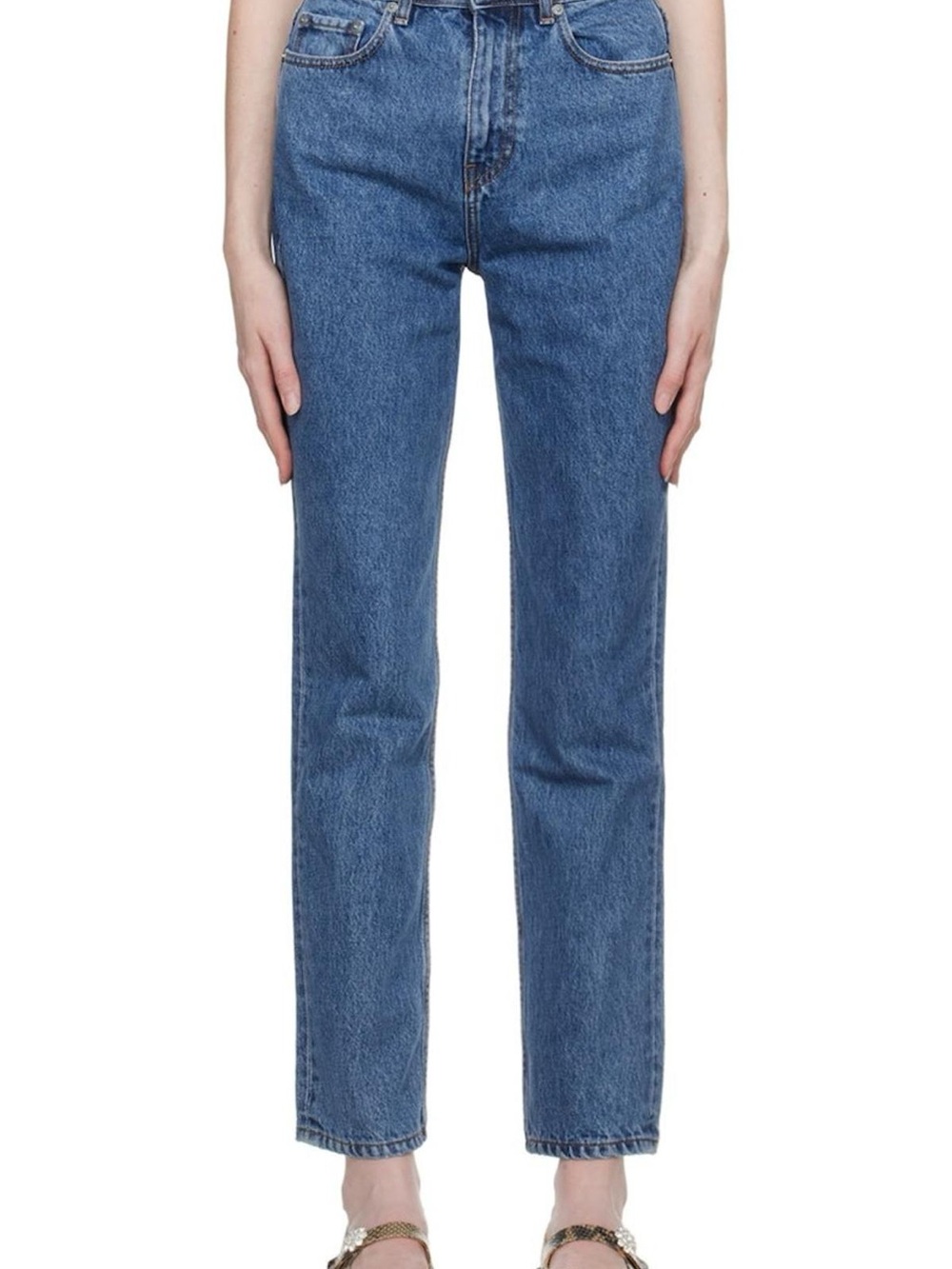 NWT GANNI Blue Swigy Jeans Classic High-Rise Straight Denim Size 26